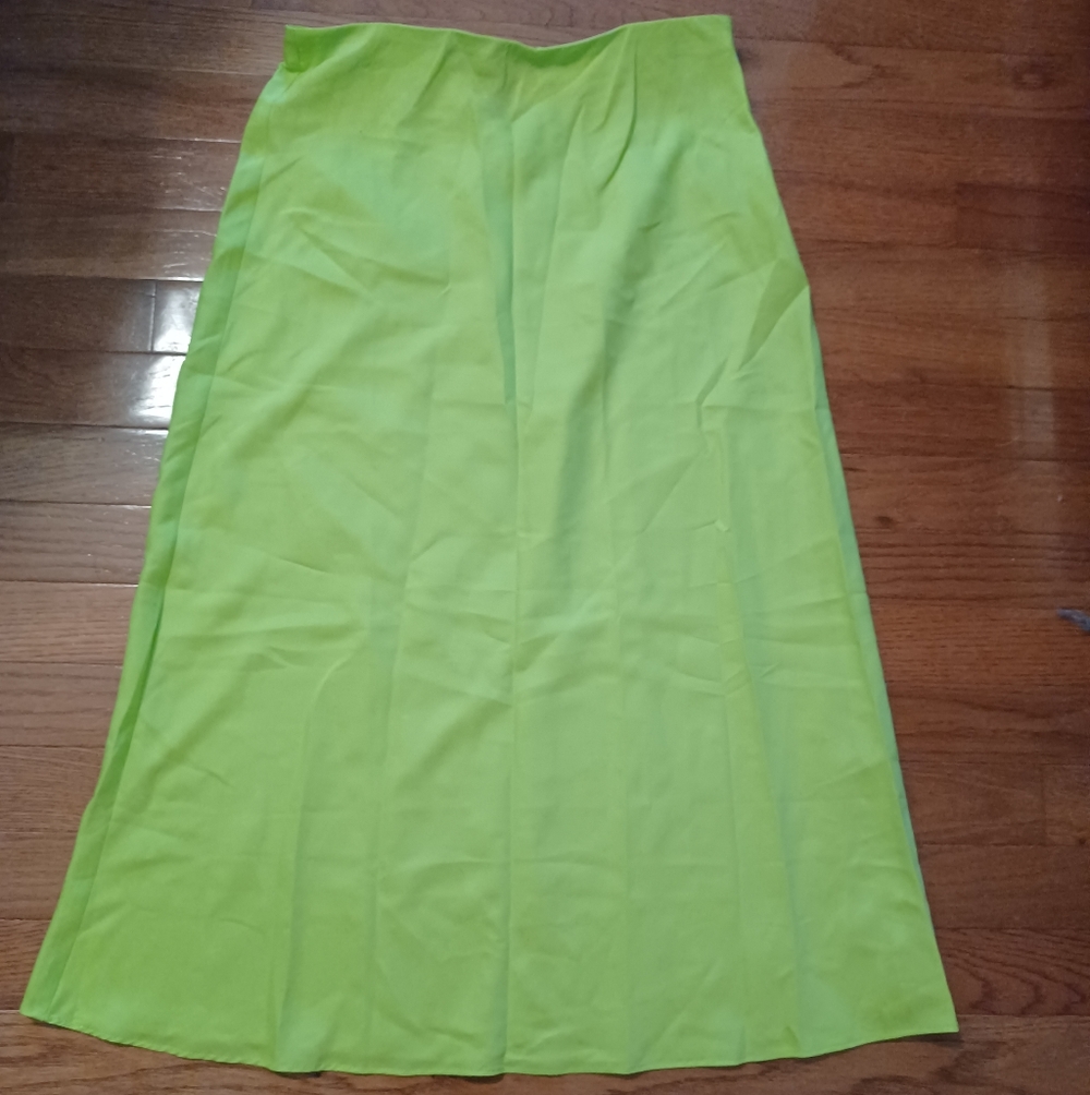 Lime Green Women's A-Line Midi Skirt
